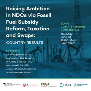 Raising Ambition in NDCs via fossil fuel subsidy reform, taxation and swaps: country results